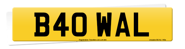 Registration number B40 WAL